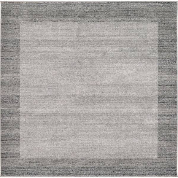 Unique Loom Del Mar Abigail Light Gray 8' 0 x 8' 0 Square Rug