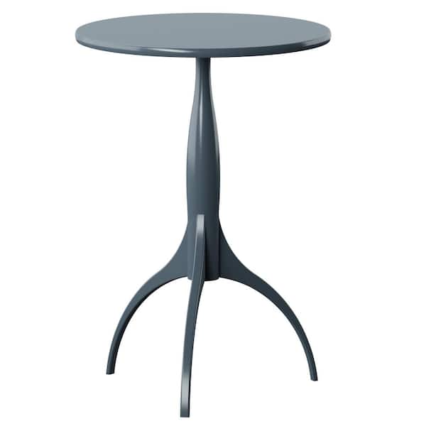 Twin Star Home 18 in. Franklin Blue Round Wood End Table