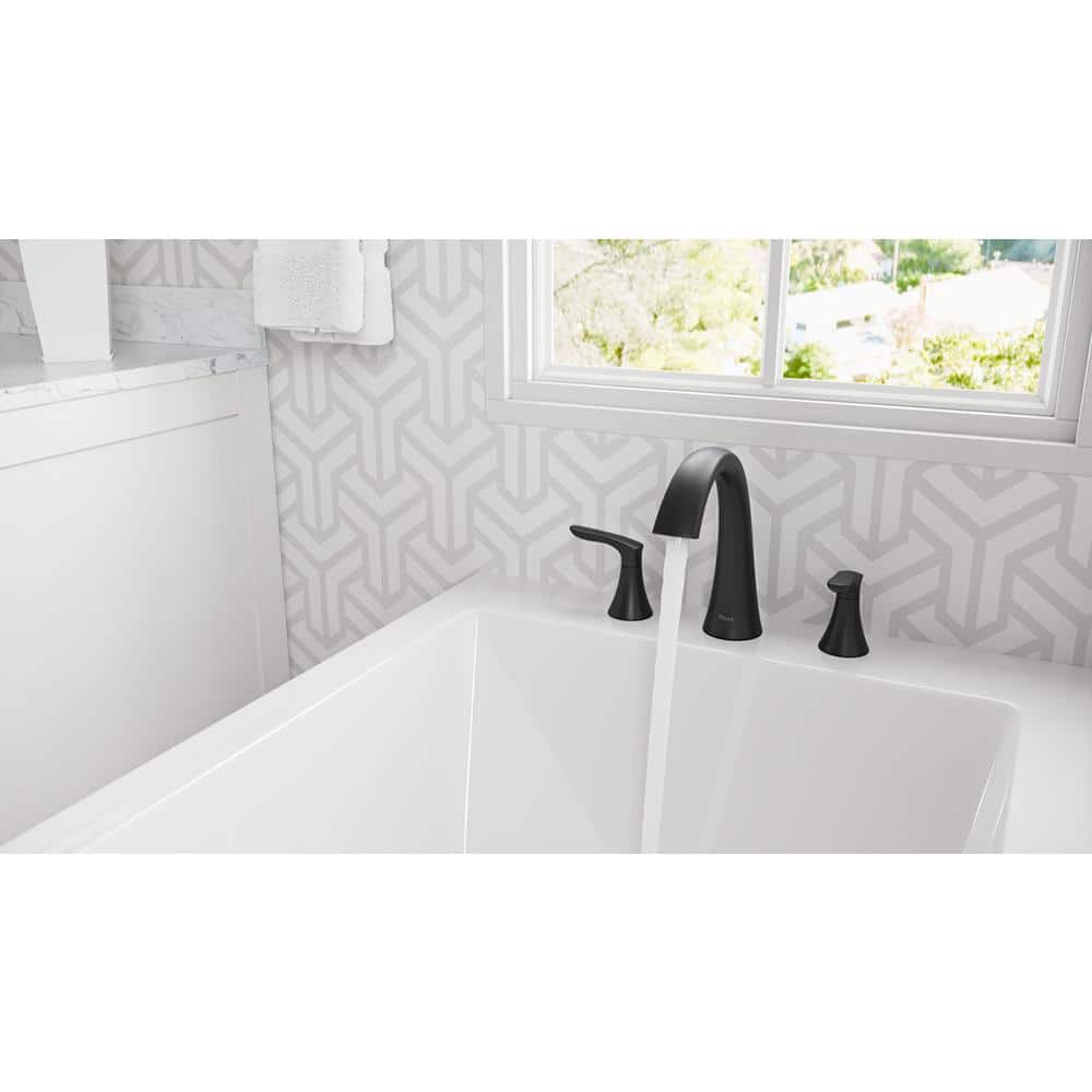 Weller Matte Black Double Handle Roman Tub Faucet