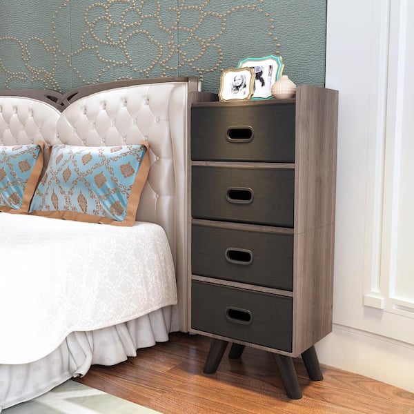 4-Drawer Fabric Dresser - Slim Clothes Storage Organizer with Wheels and  Metal Frame by Lavish Home (Gray) - On Sale - Bed Bath & Beyond - 28002685