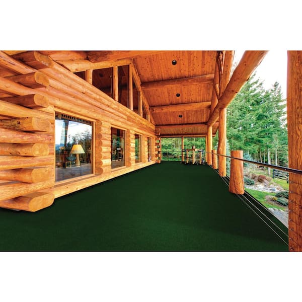 Grizzly Grass - Fern - Green 24 x 24 in. Peel and Stick Artificial Grass Carpet Tile Square (60 sq. ft.)