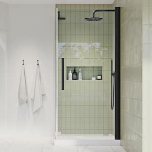 Pasadena 32-3/16 in. W x 72 in. H Square Pivot Frameless Corner Shower Enclosure in Oil Rubbed Bronze