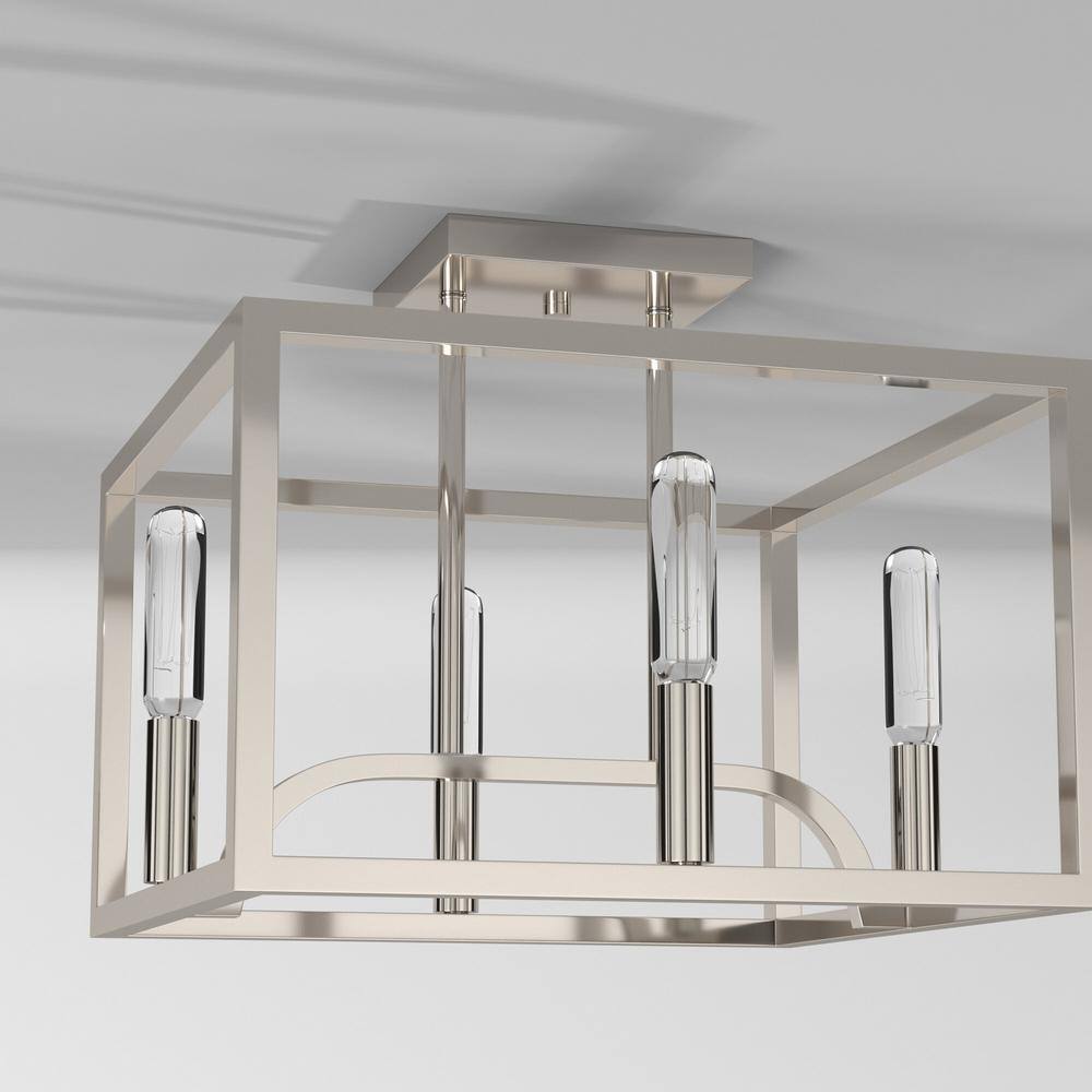 Sleek Uptown 12" Satin Platinum Modern Ceiling Light