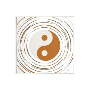 Yin Yang Taijitu Spiritual Circular Stripes Design By Martina Pavlova Unframed Religious Art Print 12 in. x 12 in.