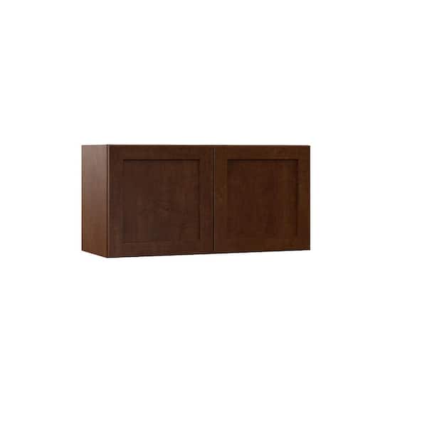 Hampton Bay Designer Series Soleste Assembled 30x15x12 in. Wall Bridge Kitchen Cabinet in Spice