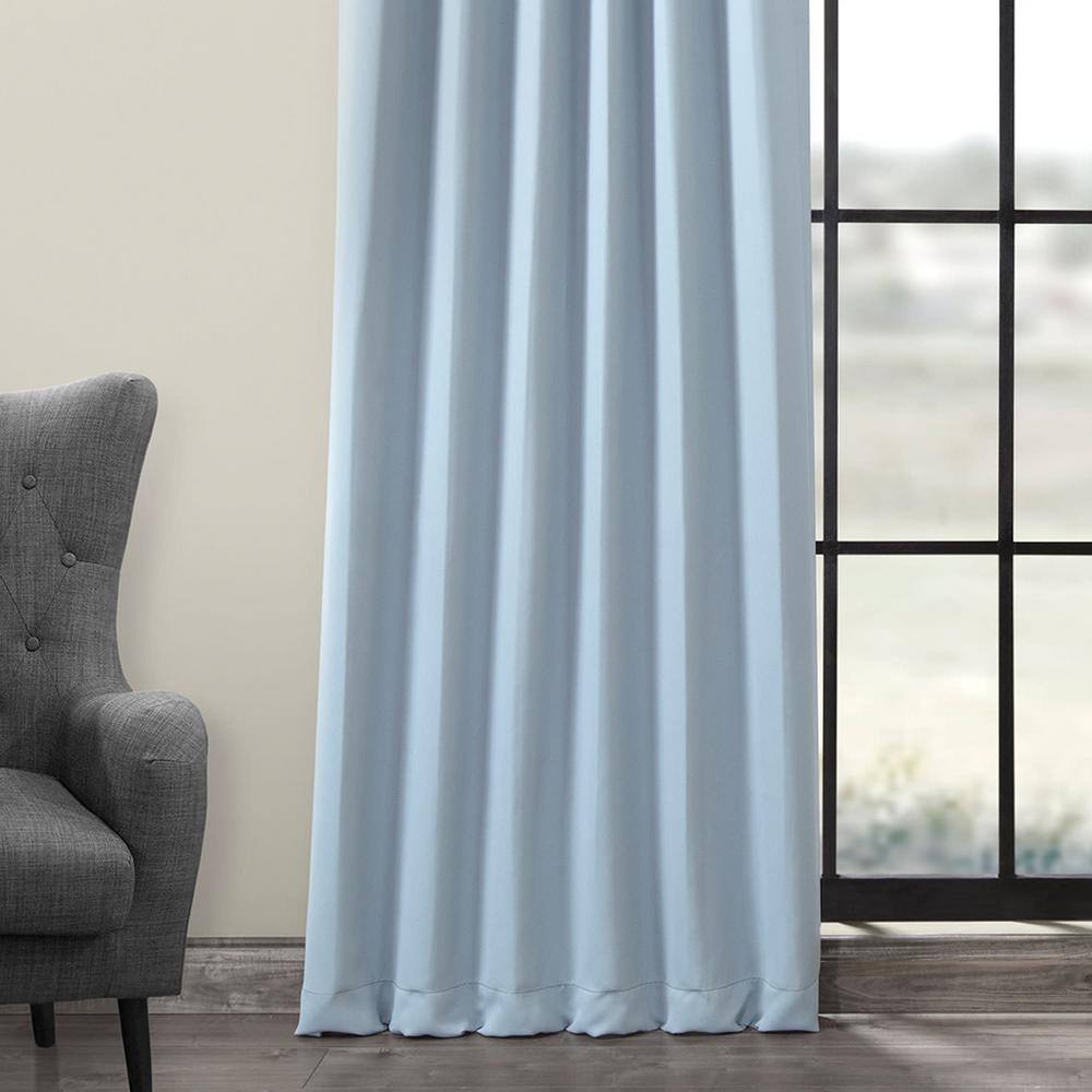 Frosted Blue 63-Inch Blackout Polyester Curtain Panel