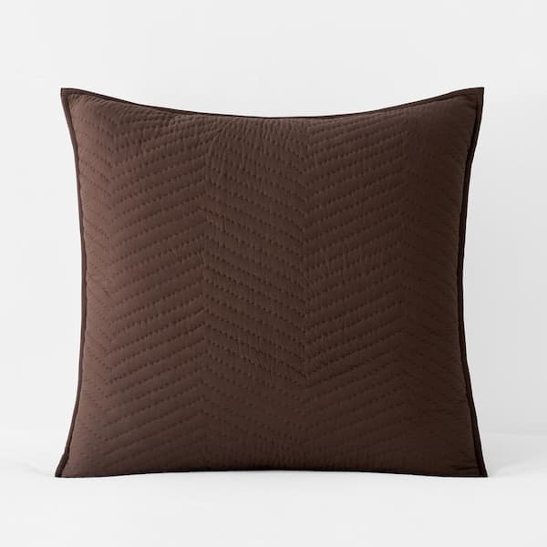 The Company Store Company Dark Brown Cotton Euro Quilted Sham