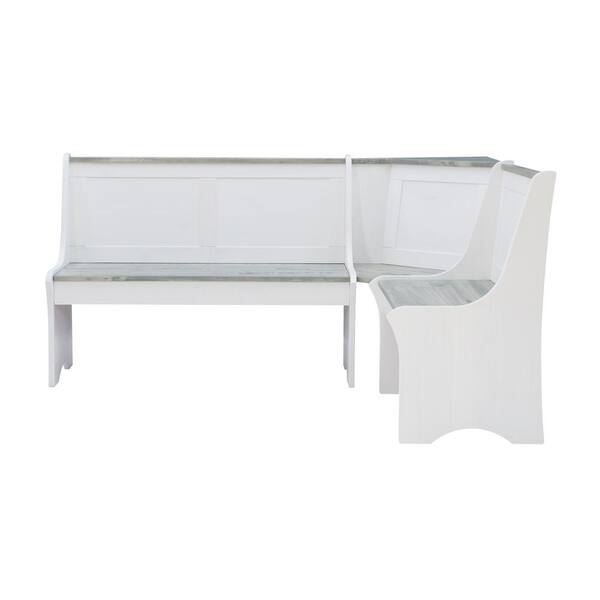 Linden White/Gray 3-Piece Right Corner Nook Set