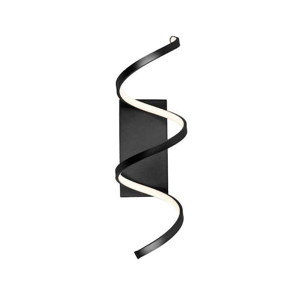 KUZCO Synergy 24 in. 1 Light 28-Watt Black Integrated LED Wall Sconce