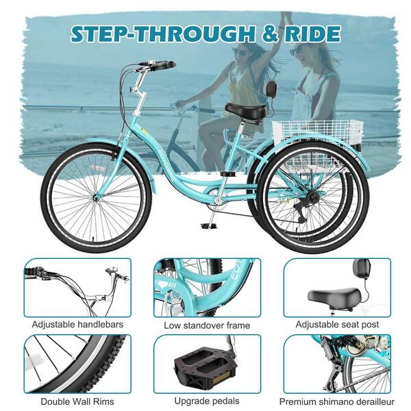 20 inch 3 wheel bicycle Worksman Port-O Trike Three Speed with Coaster Brake and Front Caliper Brake ABORON 20 inch Adults tricycle Cruise Trike DoCred 20" Adult Tricycle 7