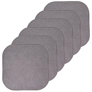 Alexis Grey/Silver 16 in. x 16 in. Non Slip Memory Foam Seat Chair Cushion Pads (6-Pack)