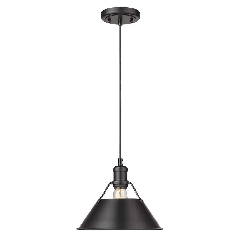 Golden Lighting Orwell 1-Light Matte Black Standard Pendant 3306-M BLK ...