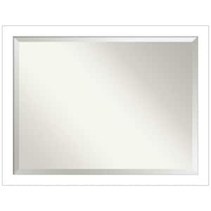 Medium Rectangle Wedge White Beveled Glass Casual Mirror (34.25 in. H x 44.25 in. W)