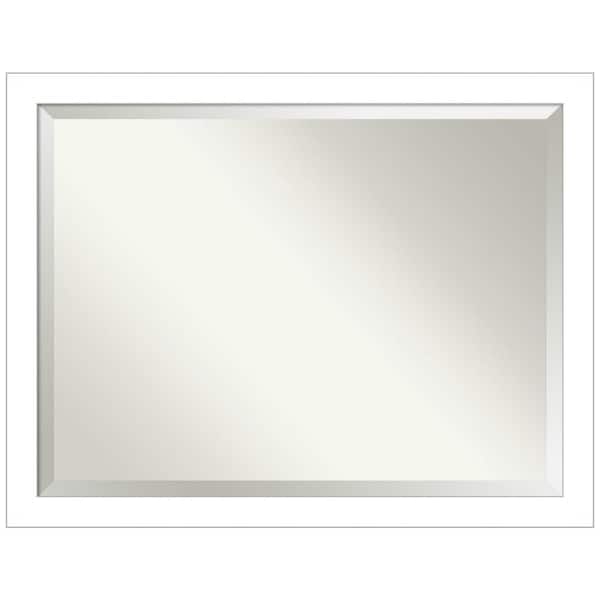 Amanti Art Medium Rectangle Wedge White Beveled Glass Casual Mirror (34.25 in. H x 44.25 in. W)