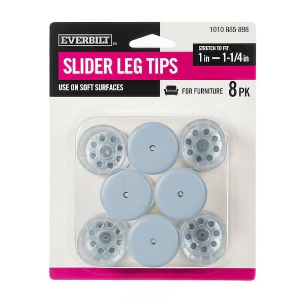 1 in. Clear Round Leg Tip Slider (8-Pack)