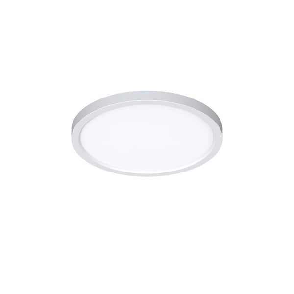 Eon 11 in. 150-Watt Modern White Integrated LED Flush Mount with White Acrylic Shade