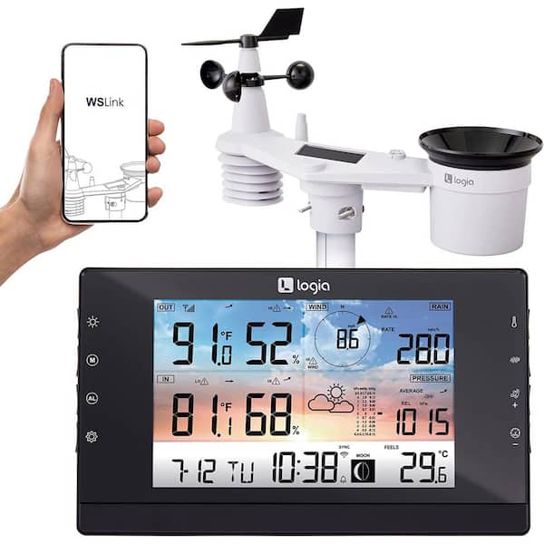 Logia 5-in-1 Wi-Fi Wireless Weather Station with Forecast Data and Alerts for Indoor/Outdoor