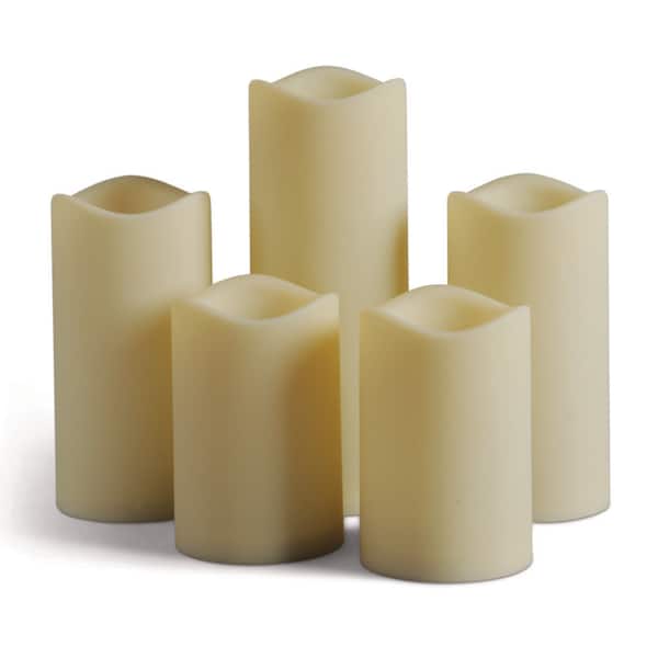 Set of 5 Outdoor LED Candles-REMOTE READY
