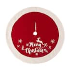 48 in. D Fabric Christmas Tree Skirt in Merry Christmas