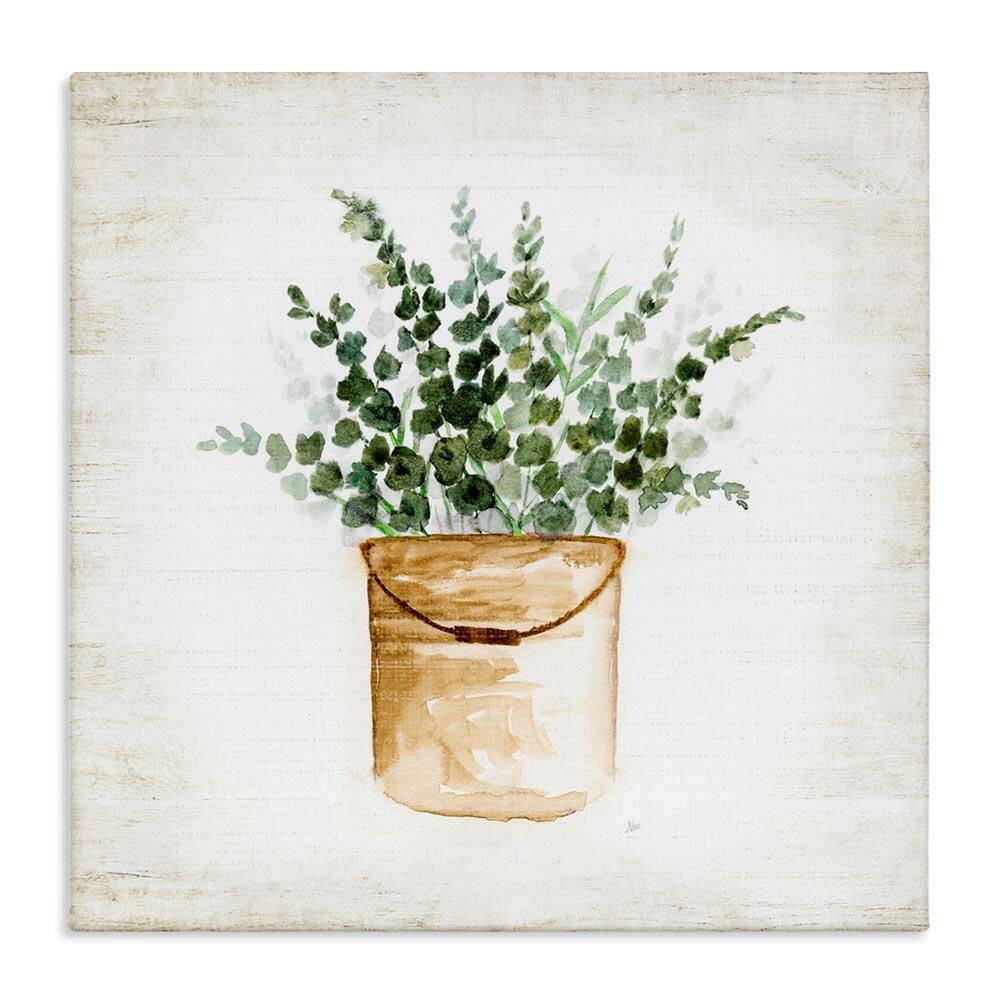 Rustic Eucalyptus Planter by Nan Unframed Graphic Art Print Nature 30 in. x 30 in.
