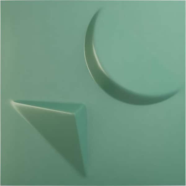Ekena Millwork 11-7/8"W x 11-7/8"H Apollo EnduraWall Decorative 3D Wall Panel, Sea Mist (12-Pack for 11.76 Sq.Ft.)