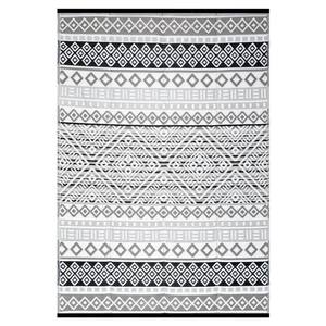 Beverly Rug 10 x 13 Black White Lightweight Medallion Reversible Plastic Indoor Outdoor Area Rug, Black/White