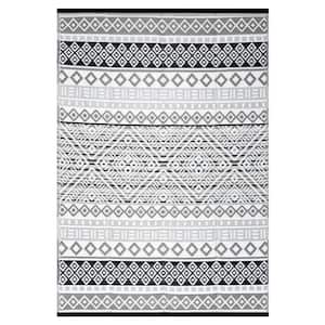 Beverly Rug 8 X 10 Black White Lightweight Medallion Reversible Plastic  Indoor Outdoor Area Rug HD-ODR20745-8X10 - The Home Depot