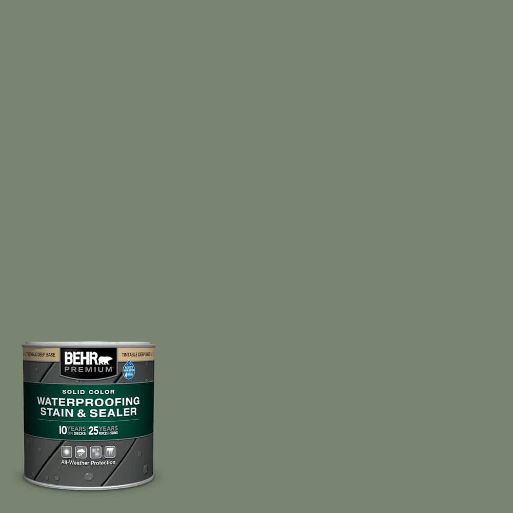 BEHR Premium 1 gal. #ST-126 Woodland Green Semi-Transparent Waterproofing Exterior Wood Stain and Sealer