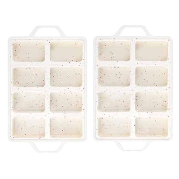 2 Pack Silicone Mini Loaf Pans with Metal Reinforced Frame, Non Stick Baking Pan, Tiny Banana Bread Brownie Mold Set