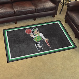 Boston Celtics Black 4 ft. x 6 ft. Plush Area Rug