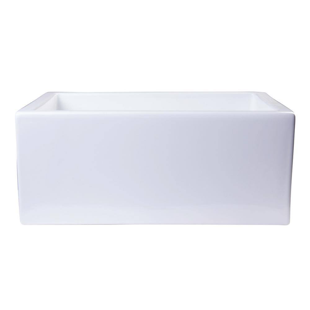 White Fireclay Farmhouse Drop-in Single Bowl Sink