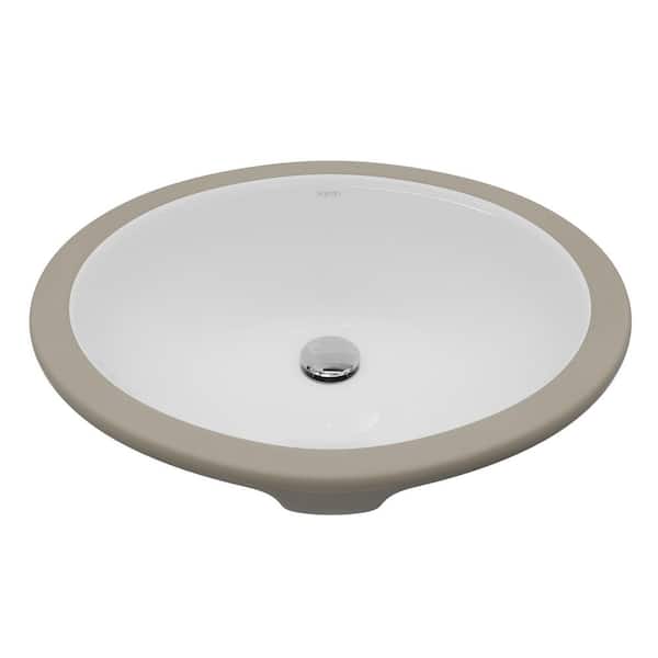 Valera 17-1/4 in. x 14-1/8 in. Oval Undermount Vitreous China Bathroom Sink in White