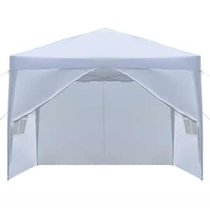 10 ft. x 10 ft. White Straight Leg Party Tent with 2 Walls and 2 Windows