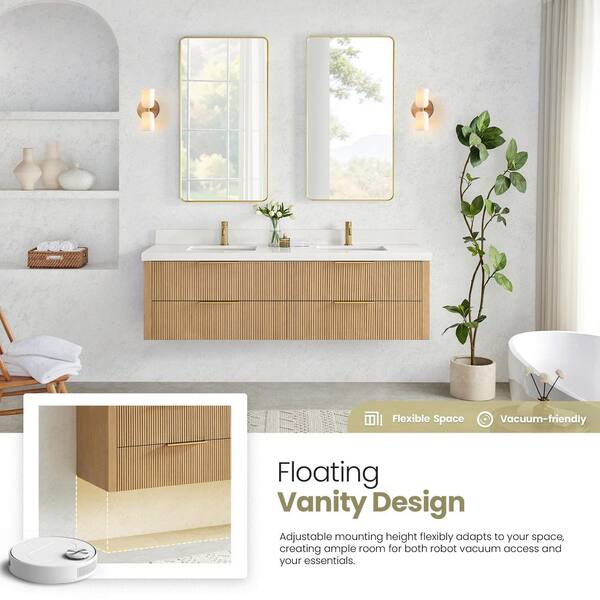 ROSWELL Barcelona 72 in.W x 22 in.D x 21.7 in.H Double Sink Bath
