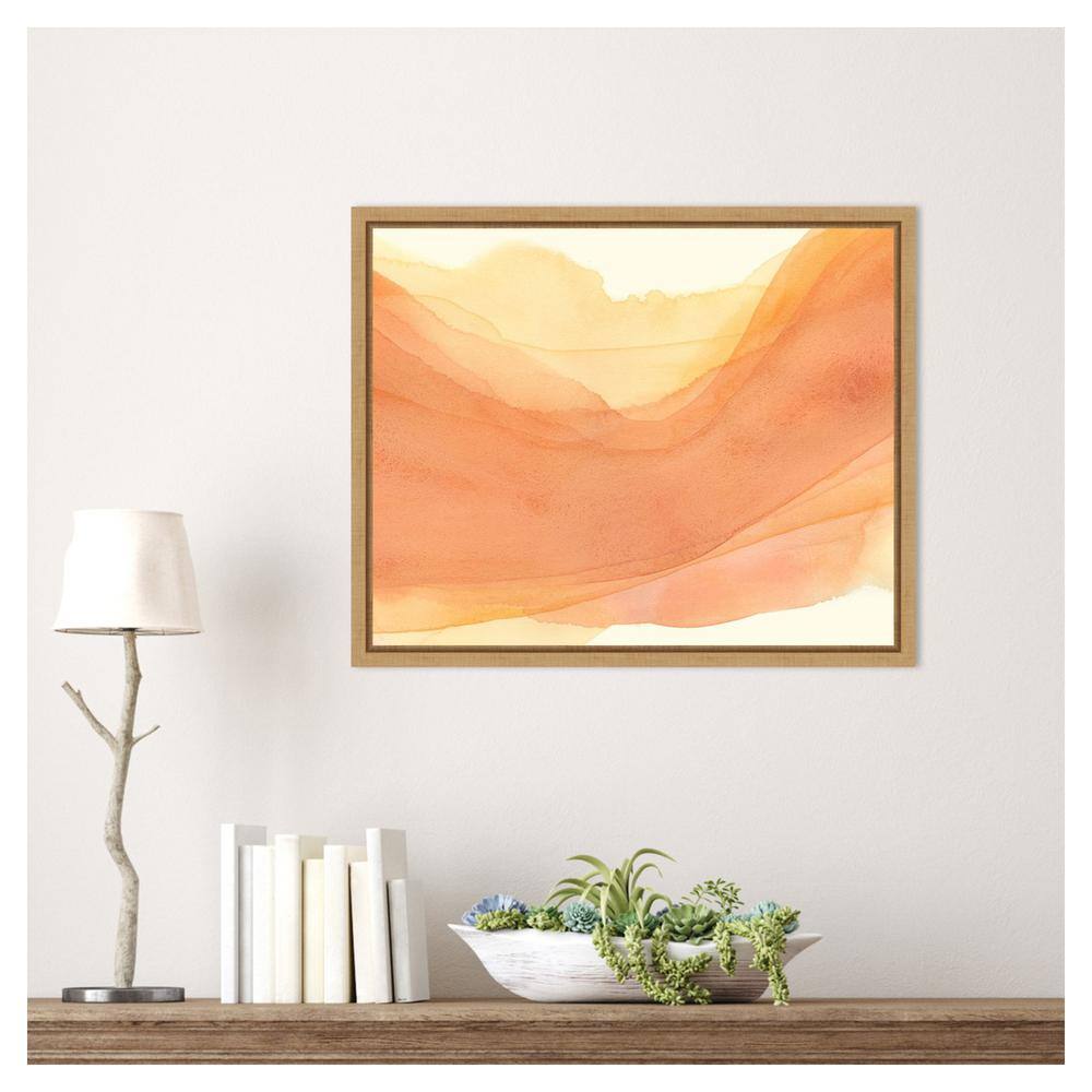 Sunset Layers I Abstract Canvas Print with Maple Frame