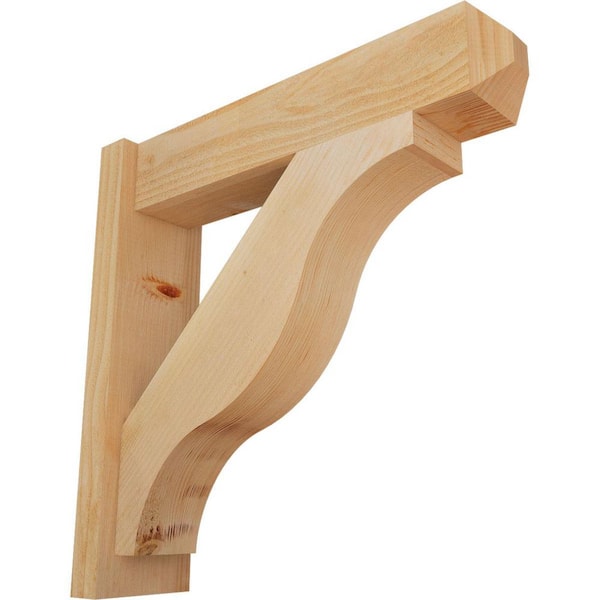 Ekena Millwork 6 in. x 24 in. x 24 in. Douglas Fir Fuston Craftsman Rough Sawn Outlooker