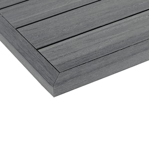 1/12 ft. x 1 ft. Quick Deck Composite Deck Tile Outside Corner Trim in Westminster Gray (2-Pieces/Box)
