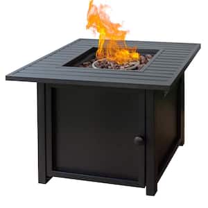 Upland Slat Top Metal 30 ft. Gas Fire Pit Table