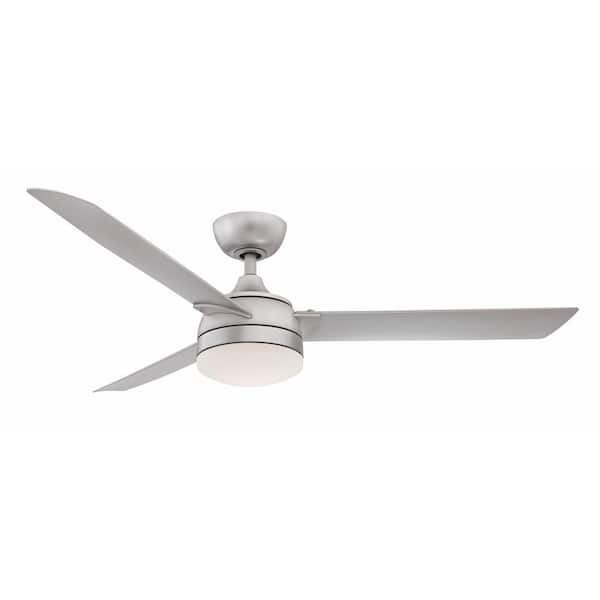 FANIMATION Xeno Wet 56 in. Integrated LED Indoor/Outdoor Silver Ceiling Fan with Light Kit and Remote Control