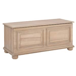 Rockland Natural Finish Cedar Chest with Raised Panels and Bun Feet
