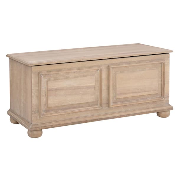 Powell Company Rockland Natural Finish Cedar Chest with Raised Panels and Bun Feet
