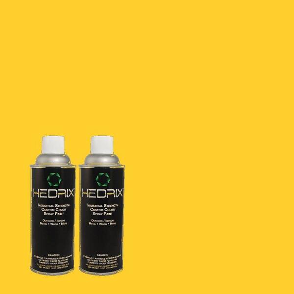 Hedrix 11 oz. Match of 1B4-6 Imperial Yellow Semi-Gloss Custom Spray Paint (2-Pack)