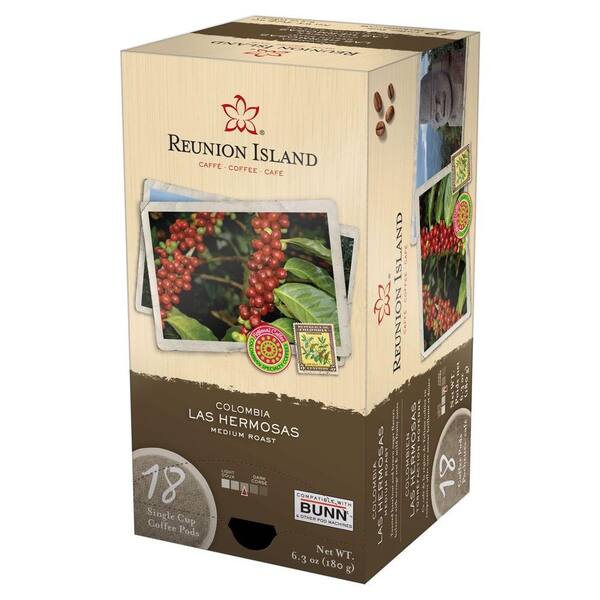 Reunion Island Colombia Las Hermosas Single Cup Coffee Pods, 18- count-DISCONTINUED