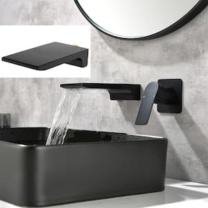 Miko Single-Handle High Pressure Wall Mounted Waterfall Bathroom Faucet in Matte Black