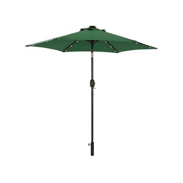 Unbranded Modern 7.5 ft. Steel Market Solar Patio Umbrella in Dark Green