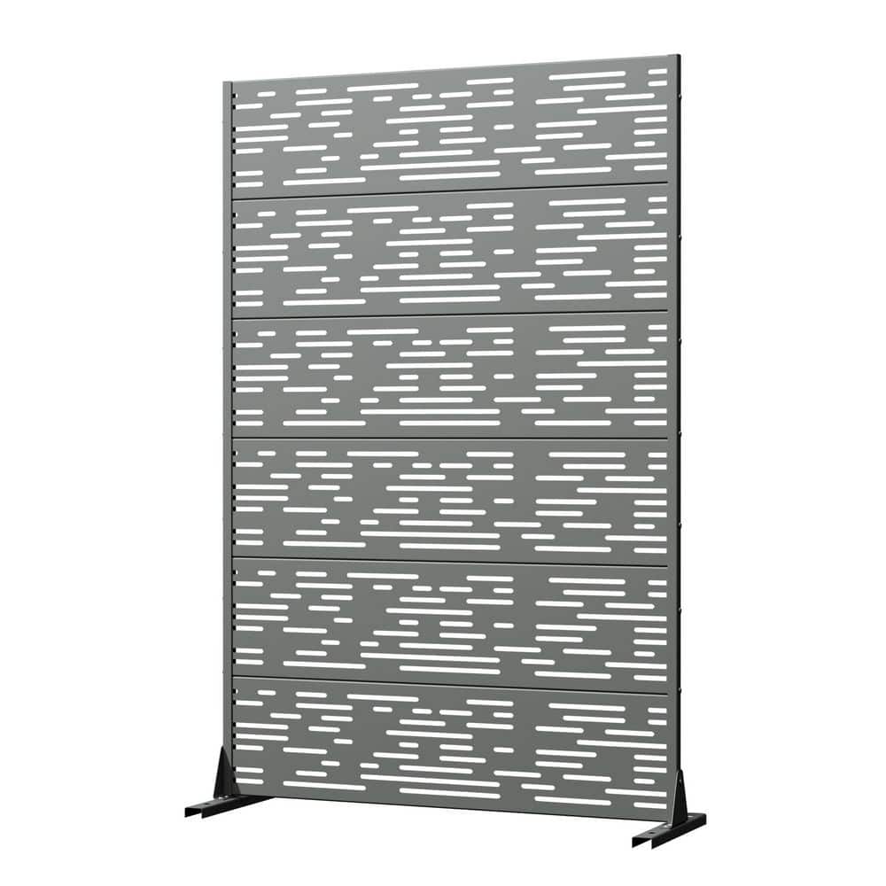 47 L x 16 W x 72 H Gray Metal Outdoor Privacy Screen Patio Garden Fence price history on PriceWatchPro