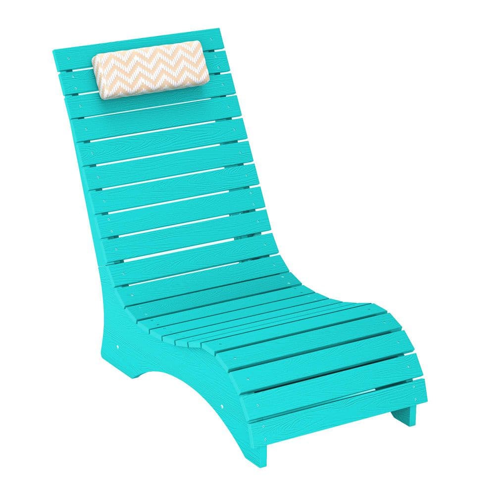 1-Piece Aruba Blue HDPS Plastic Aquawave Patio Outdoor Chaise Lounge with Cushion Headrest and Weighted Sandbag for Pool price history on PriceWatchPro
