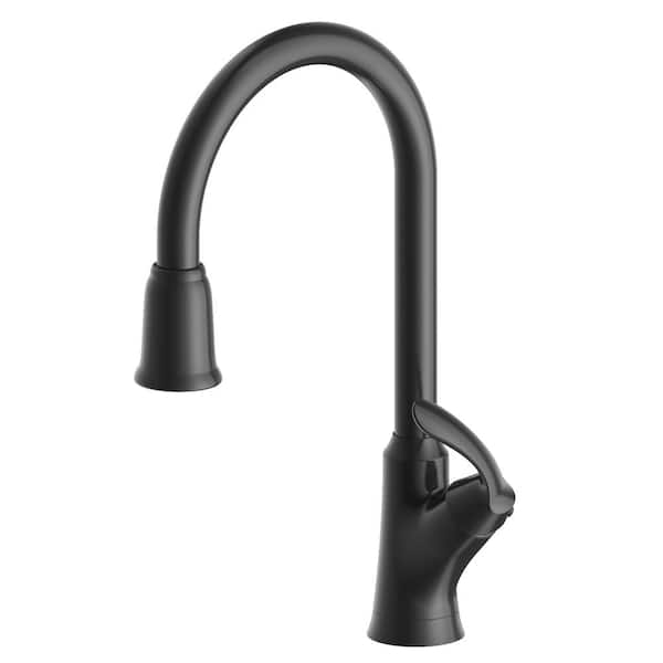 Fontaine by Italia Arts et Metiers Single Handle, 1 or 3 Hole Pull-Down Kitchen Faucet in Matte Black