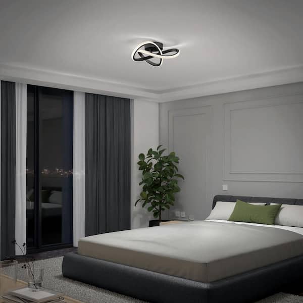 Artika Morgan 13 in. 1 Light Black 5CCT Integrated Selectable LED Flush Mount Ceiling Light