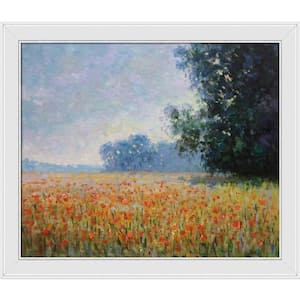 Oat Fields by Claude Monet Galerie White Framed Nature Oil Painting Art Print 24 in. x 28 in.